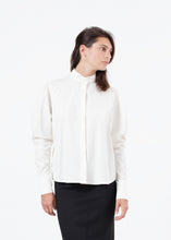 画像をギャラリービューアに読み込む, Trim Collar Poplin Blouse in Off White