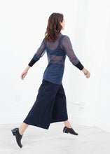 画像をギャラリービューアに読み込む, Cuffed Mesh Tee in Navy/Black