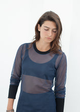 画像をギャラリービューアに読み込む, Cuffed Mesh Tee in Navy/Black