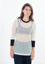 画像をギャラリービューアに読み込む, Cuffed Mesh Tee in Cream/Black