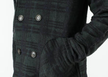 画像をギャラリービューアに読み込む, Double Breasted Hoodie in Forest Plaid
