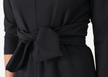 画像をギャラリービューアに読み込む, Tie Waist Dress in Black