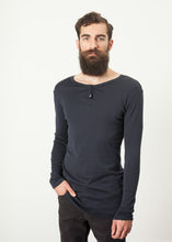 画像をギャラリービューアに読み込む, Cotton Henley in Blue Grey