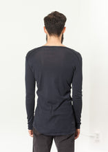 画像をギャラリービューアに読み込む, Cotton Henley in Blue Grey