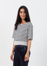 画像をギャラリービューアに読み込む, Sleeve Top in Navy Stripe