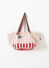画像をギャラリービューアに読み込む, Woven Oversized Tote in Red Stripe