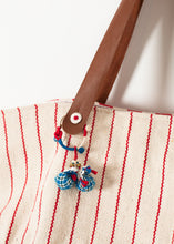 画像をギャラリービューアに読み込む, Woven Oversized Tote in Red Stripe