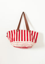 画像をギャラリービューアに読み込む, Woven Oversized Tote in Red Stripe